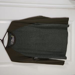 Gap Body Small Color Block Tee Shirt Gray & Brown